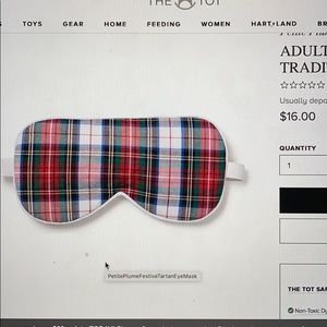NWT- Adult festive tartan traditional eye mask